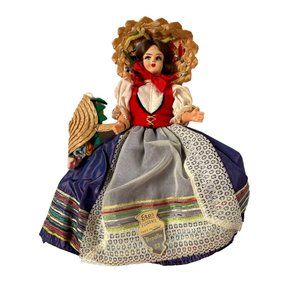Vintage 40s Eros Florence Rapallo Doll Made in Italy, Original Tag, 10"